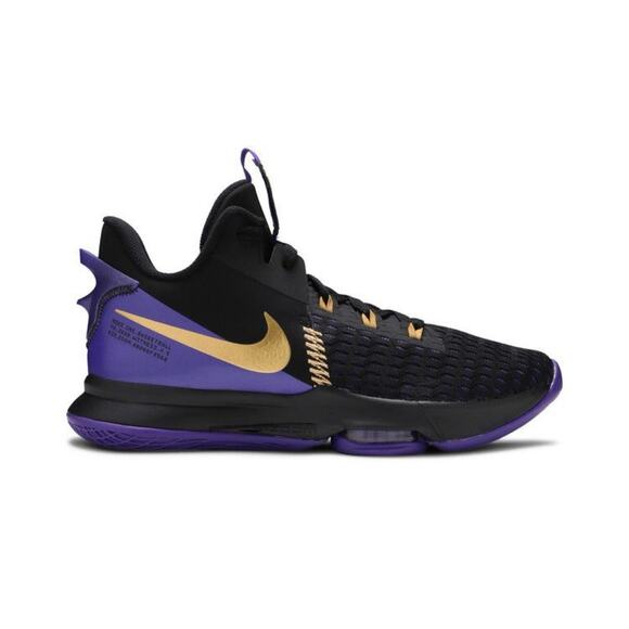Nike Lebron Witness 5 V Men Basketball Shoes Sz16 Black/Gold/Purple CQ9380 003 - Picture 5 of 5
